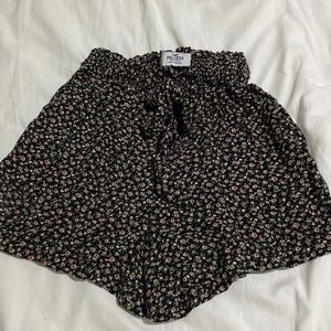 Hollister ultra high rise floral tie shorts